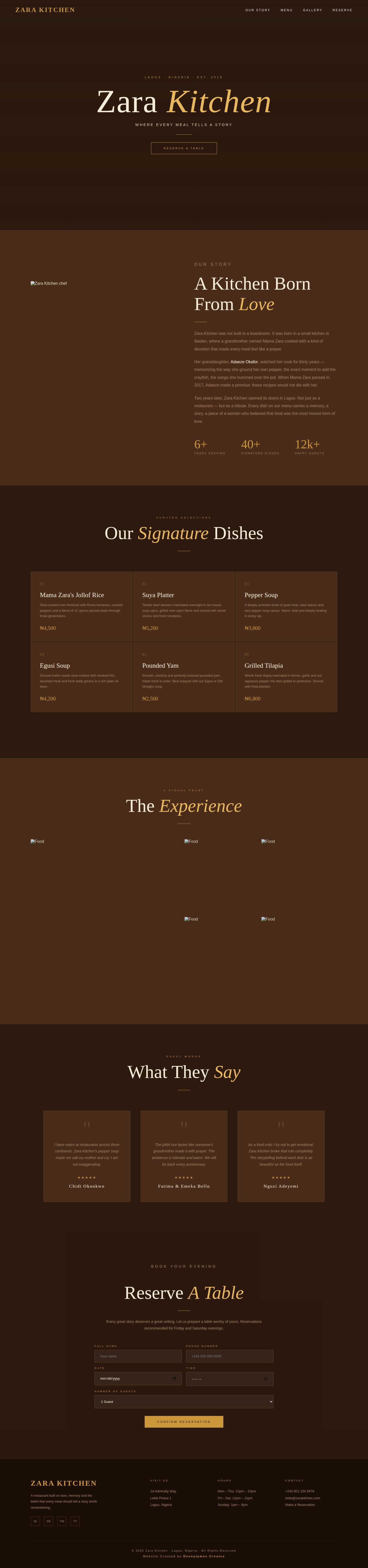 Zara Kitchen Website